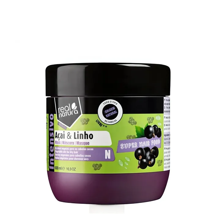 Real Natura Super Hair Food Acai et Lin Acajou 500 ml