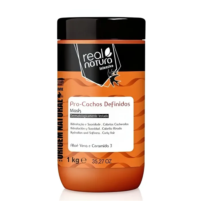 Real Natura Pro-Cachos Definidos Máscara Sem Sal 1kg
