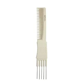 Pente de cabeleireiro Bifull 5 Pontas Metal Branco Nº 04