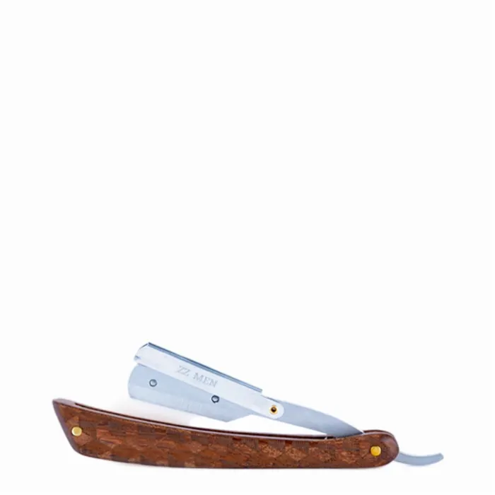 ZZ Men Artisan Graphic Rasoir Coupe-Chou Manche Bois Sculpté