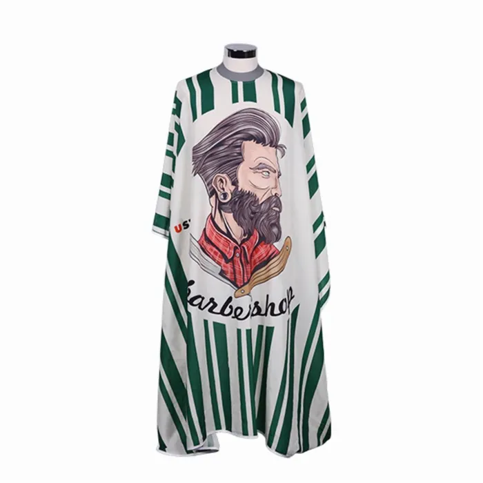 ZZ Men Cape de coupe barbier en soie avec col en silicone
