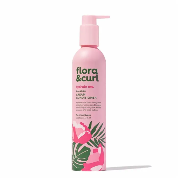 Flora & Curl Hydrate Me Rose Water Moisturizing Cream Amaciador 300ml