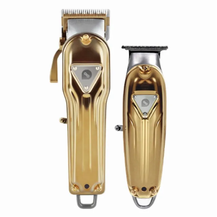 Máquina de Cortar Cabelo Perfect Beauty Pack Gold Clipper + Trimmer