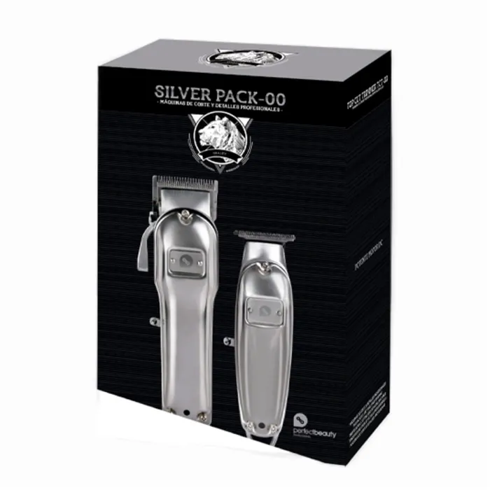 Máquina de Cortar Cabelo Perfect Beauty Pack Silver Clipper + Trimmer