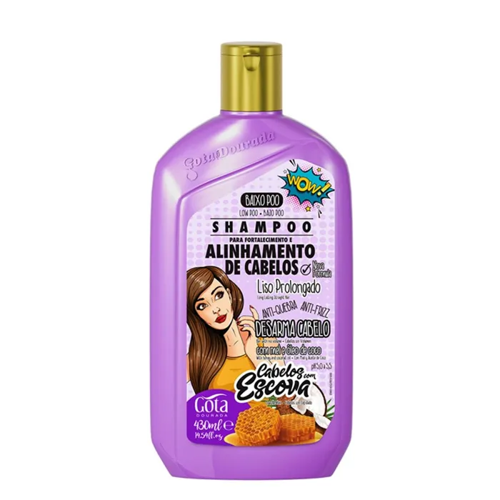 Gota Dourada Shampoo Fortalecimiento Cabelos Con Escova 430ml