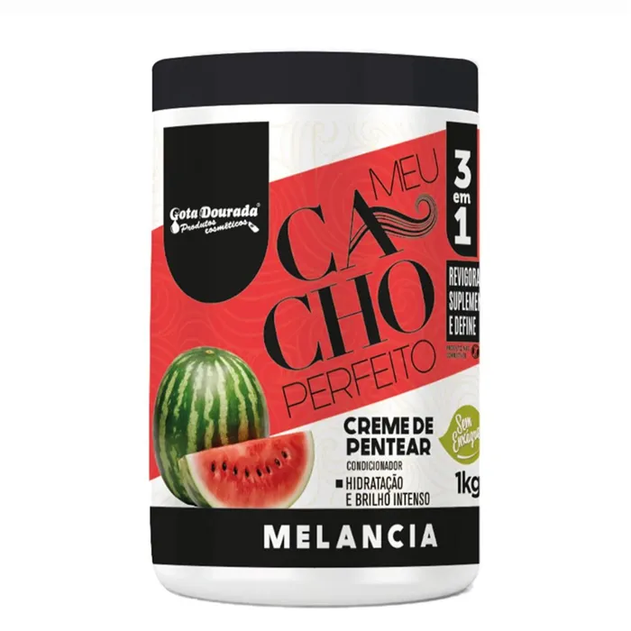 Gota Dourada Crema Pentear Meu Cacho Perfeito Melancia 1kg