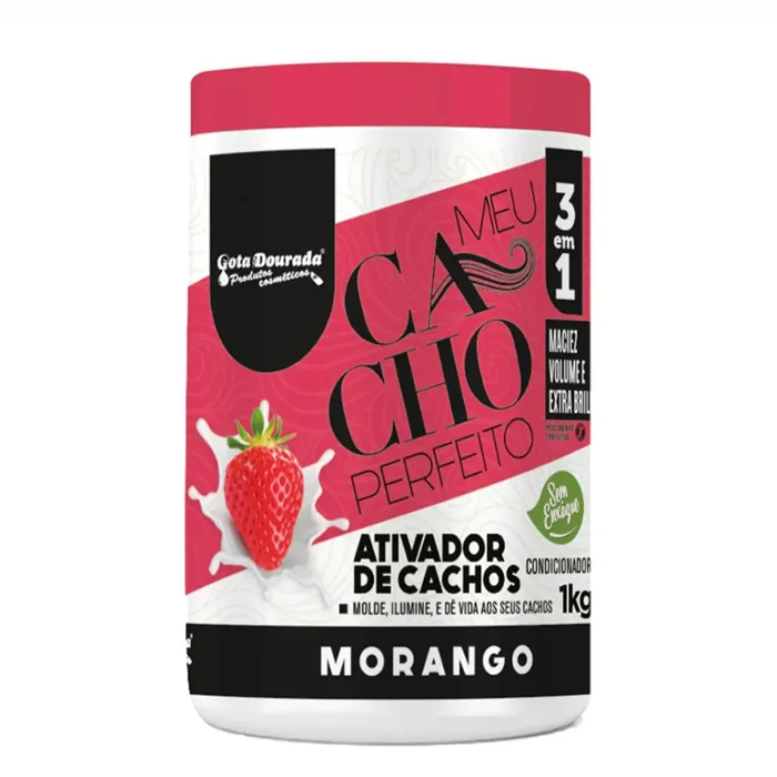 Gota Dourada Ativador Meu Cacho Perfeito Morango 1kg