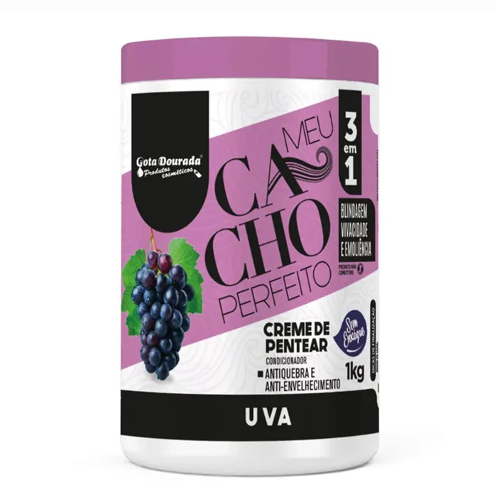 Gota Dourada Crema Pentear Meu Cacho Perfeito Uva 1kg