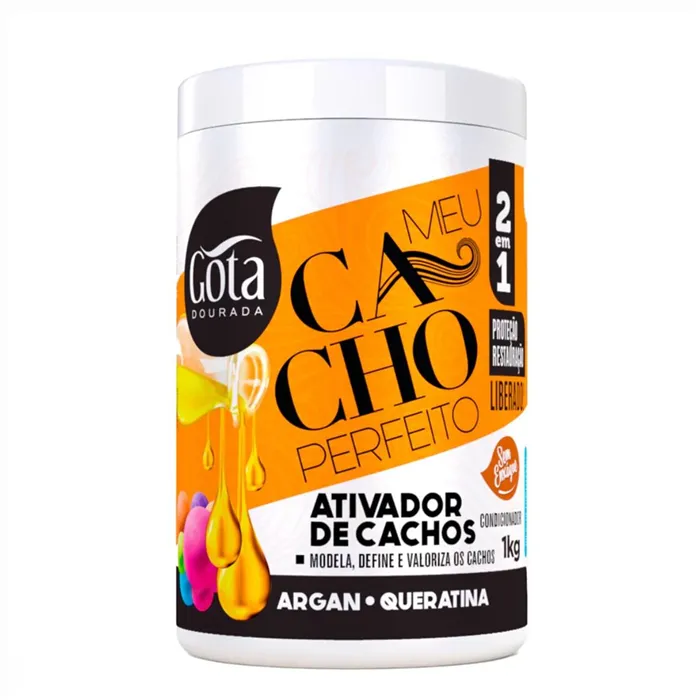 Gota Dourada Ativador de Caracóis Meu Cacho Perfeito 2EM1 1kg