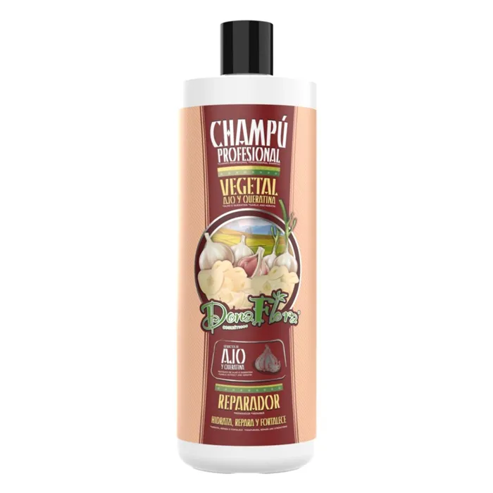 Dona Flora Shampoing Réparateur Végétal À L’Ail Et À La Kératine 1000 ml