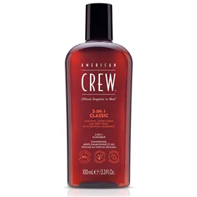 American Crew 3 em 1 Classic Champô, Amaciador e Gel de Banho