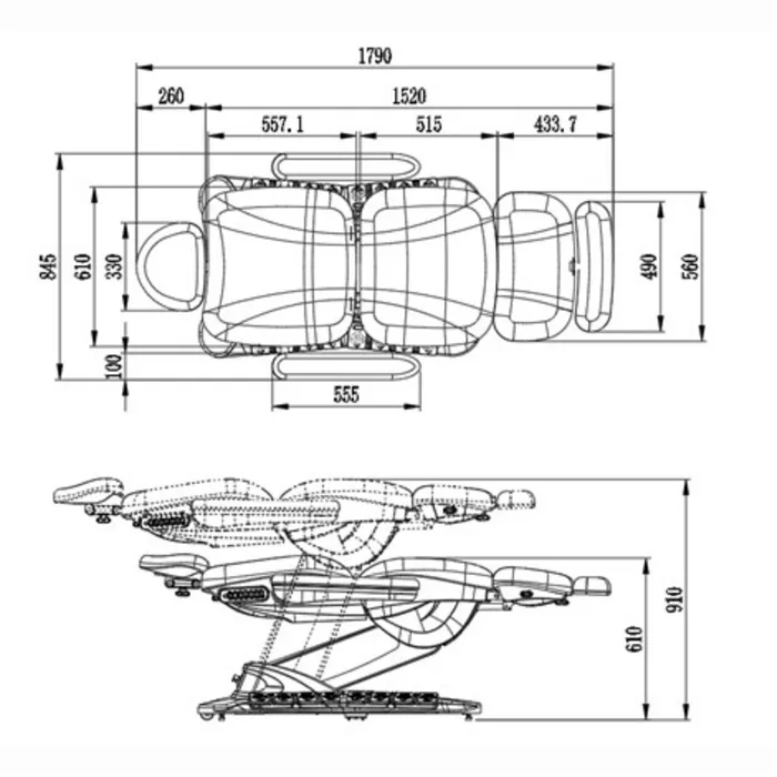 Fauteuil d'esthétique électrique pivotant