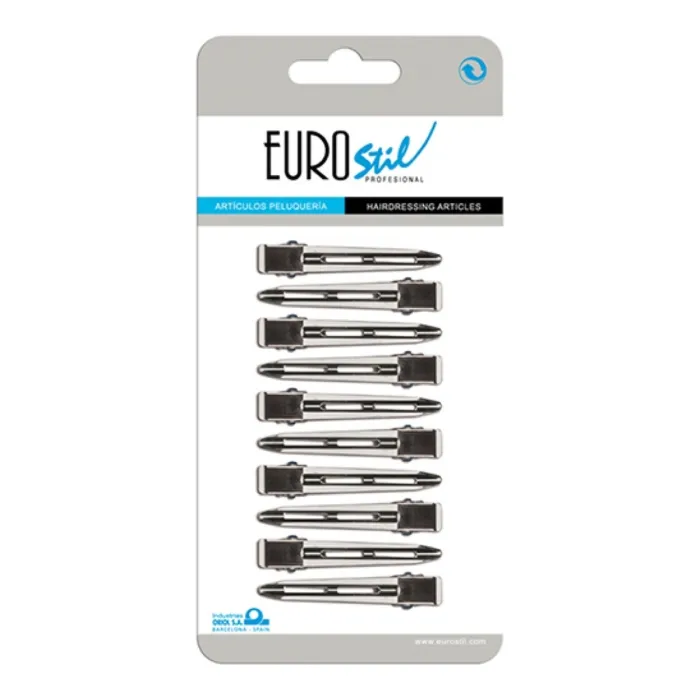 Eurostil 10 Pinzas Metal Mediano