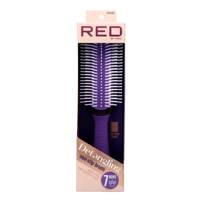 Red Kiss 7 Row Detangle Cepillo Purple