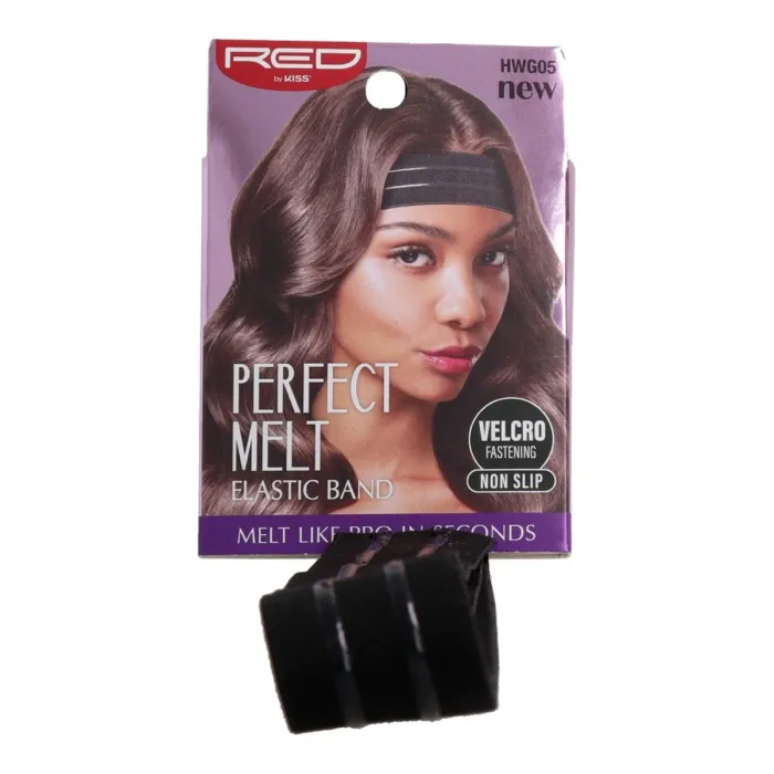 Red Kiss Lace Melt Band 1 1/8” Silicone Velcro para Extensiones
