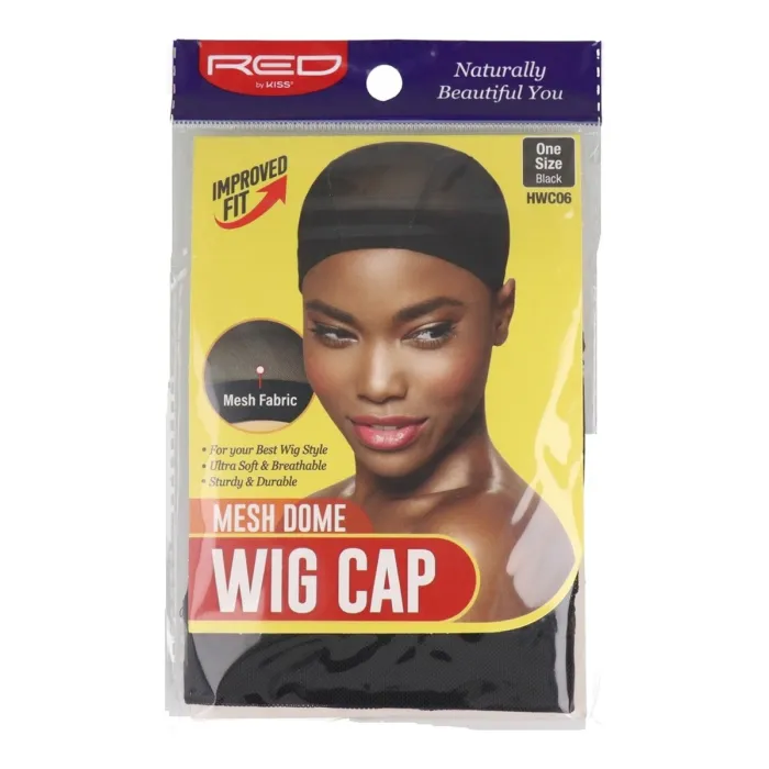 Red Kiss Mesh Dome Wig Cap Black Regular