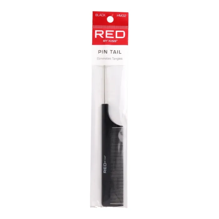 Red Kiss Pin Tail Peine Black
