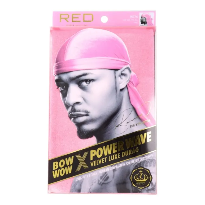 Red Kiss Power Wave Velvet Luxe Durag Pink