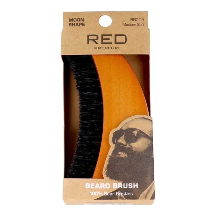 Red Kiss Premium Beard Brush Moon Shape
