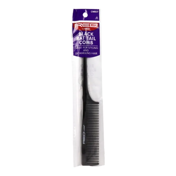 Pente de cabeleireiro Red Kiss Rat Tail Comb Black
