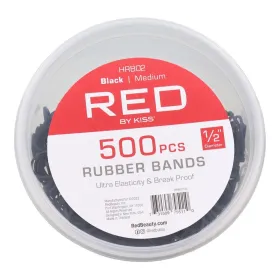 Red Kiss Rubber Band Medium 500 Peças Elásticos de Cabelo