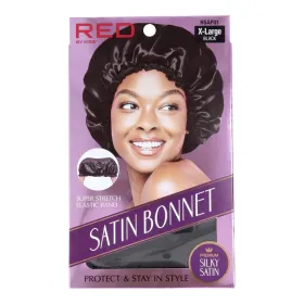 Red Kiss Satin Bonnet Black
