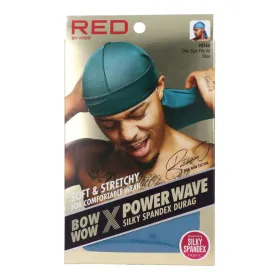 Red Kiss Silky Spandex Durag Blue
