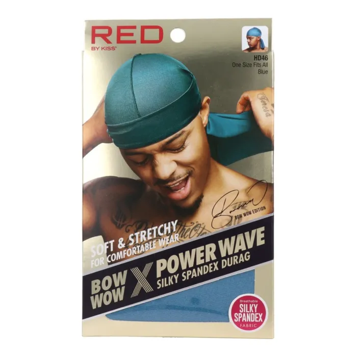 Red Kiss Silky Spandex Durag Blue