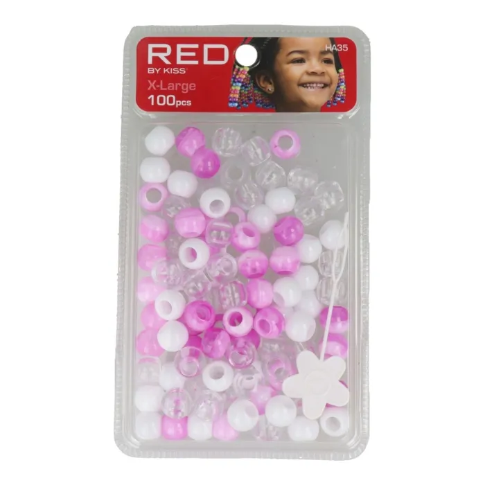 Red Kiss Xl Hair Beads 100uds
