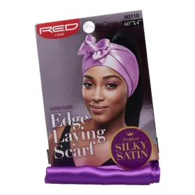 Red Kiss Laying Silky Satin Edge Scarf Banda Cabello