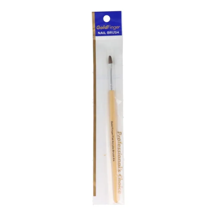 Red Kiss Gold Finger Flat Acrylic Brush No4
