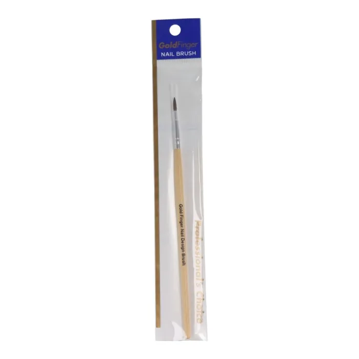 Red Kiss Gold Finger Nail Design Brush