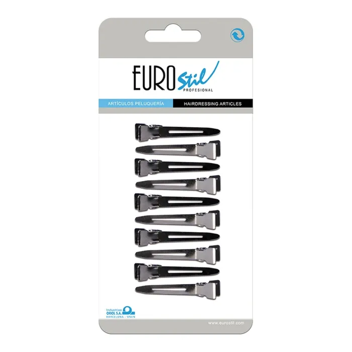 Eurostil 10 Pinzas Metal Ancha Pequeña