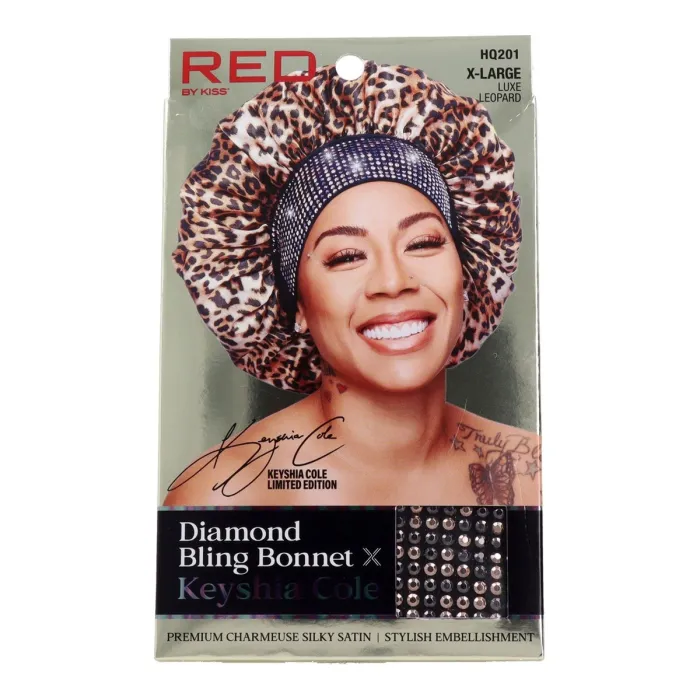 Red Kiss Diamond Bling Gorro del Cabello Xl Luxe Leopard