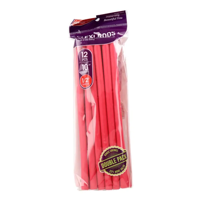 Red Kiss Flexi Rods 10" 1/2" 12 Piezas Red Rulos Flexibles