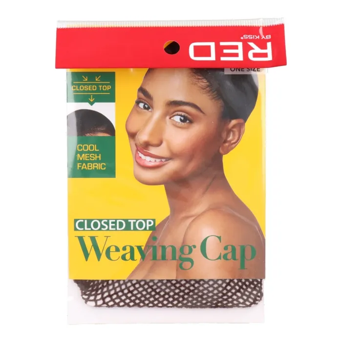 Red Kiss Mesh Weaving Cap Closed Top Dark Brown Capa de Cabello