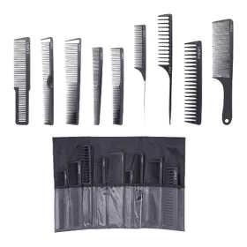 L3VEL3 Set de 9 Peines Negro con Funda