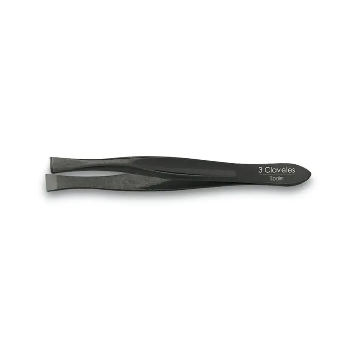 3 Claveles Pince à épiler Large Noire 8 cm