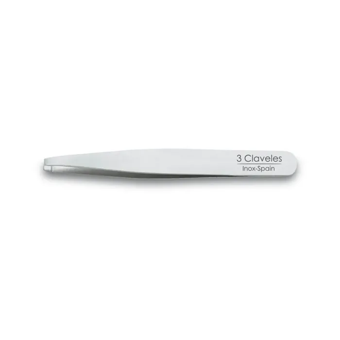 3 Claveles Pinza Depilar Estrecha Inox 10cm