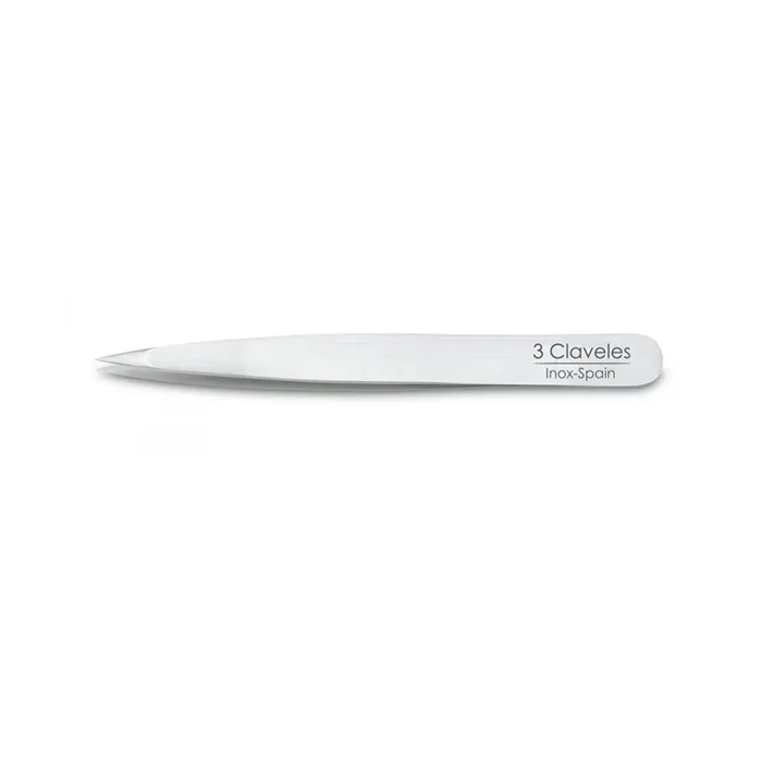 3 Claveles Pince à épiler pointe inox 10 cm