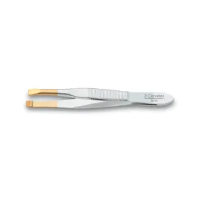 3 Claveles Pinza Depilar Recta Punta Oro 8cm
