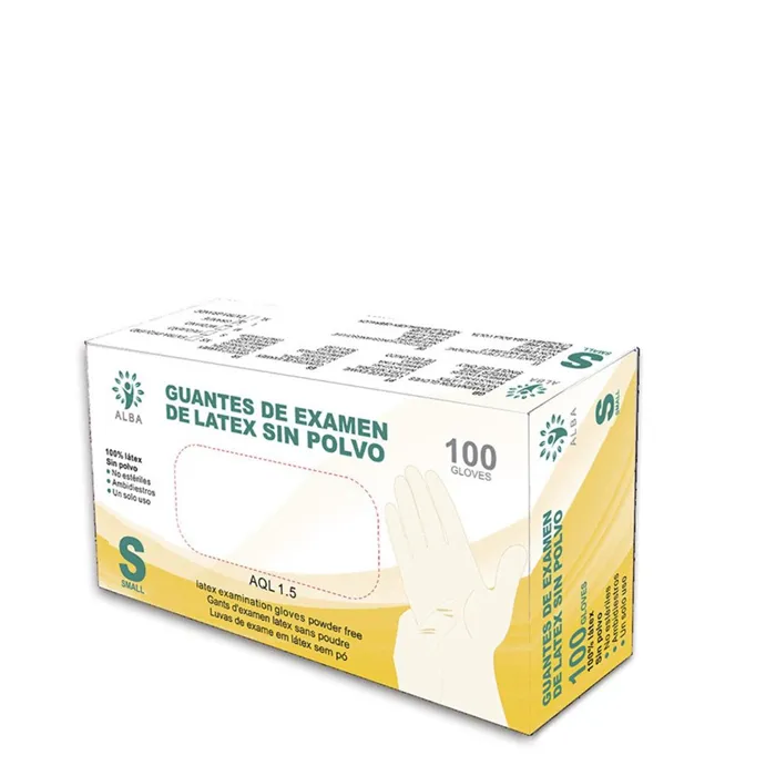 Gants latex sans poudre 100 pcs
