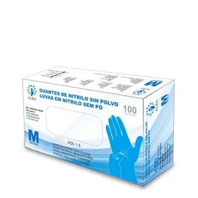 Gants nitrile sans poudre Bleu Taille L 100 pièces