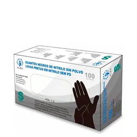 Gants en nitrile sans poudre noir 100uds