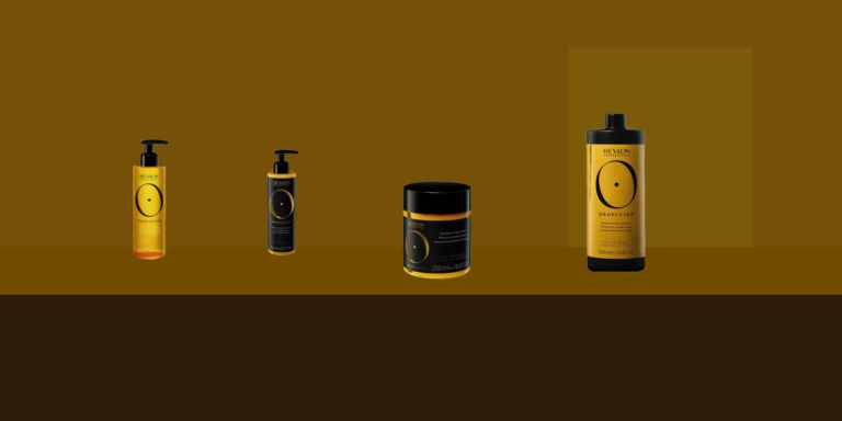 Familia Orofluido de PeluqueriaShop integrada en una escena editorial calida y horizontal