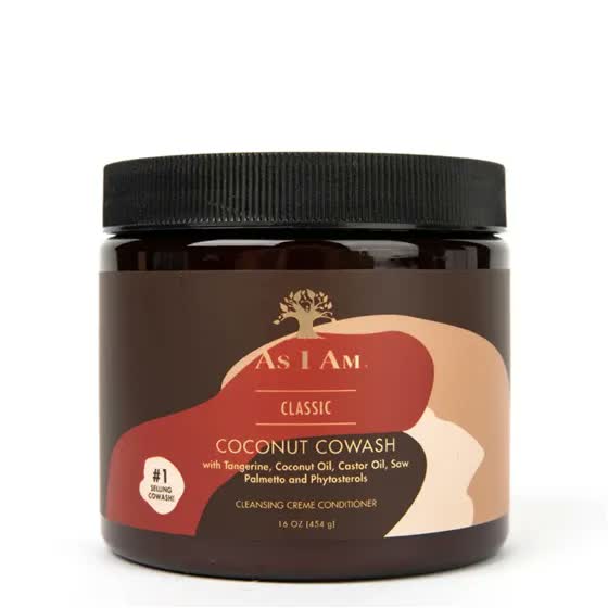 As I Am Classic Coconut Cowash pour des boucles de type 2 nécessitant un nettoyage doux et plus de contrôle
