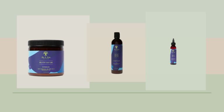 Cuir chevelu qui gratte et qui pèle : comment adopter une routine apaisante sans agresser vos boucles Rutina calmante As I Am Dry Itchy con productos reales de PeluqueriaShop en escena editorial