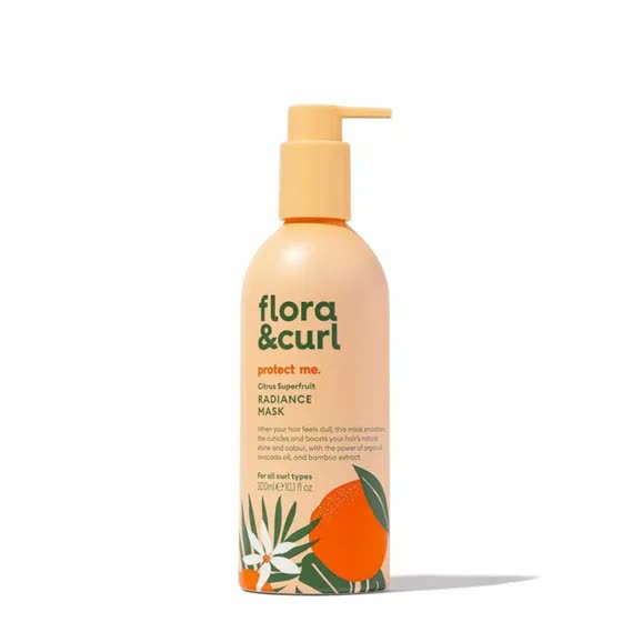 Flora Curl Masque éclatant Citrus Superfruit Radiance Mask de PeluqueriaShop pour redonner brillance et protection à une boucle terne