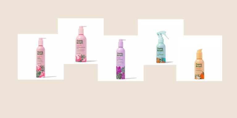 Comment choisir vos produits pour boucles sans compliquer votre routine Montaje editorial con varias gamas Flora & Curl de PeluqueriaShop para elegir una rutina de rizos con criterio