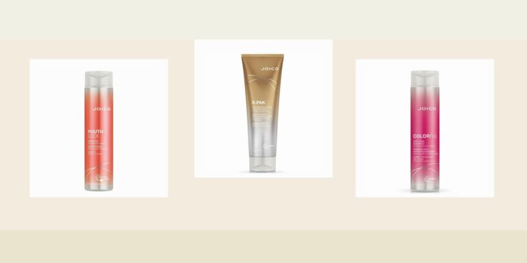 Montaje editorial horizontal de Joico para una guía sobre canas con brillo y cuidado de la fibra